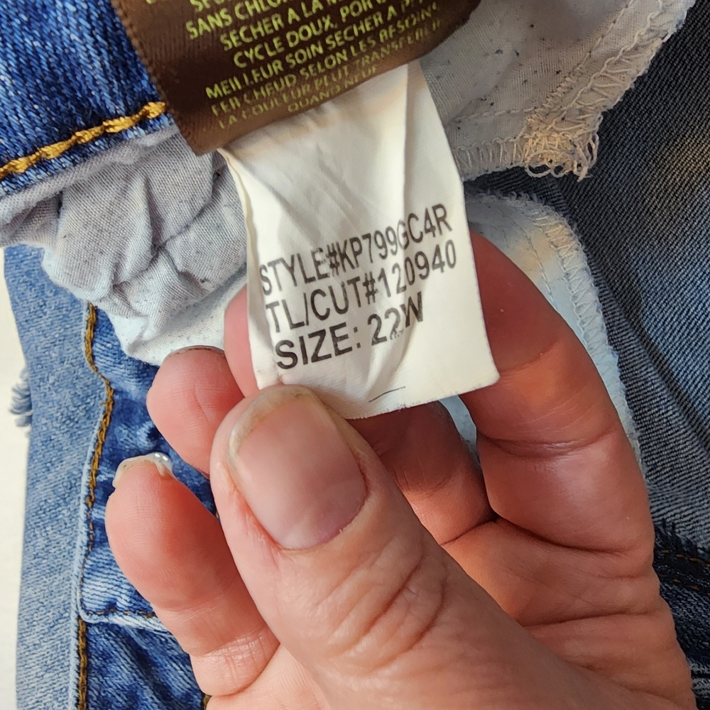 Kut from the Kloth Katy Boyfriend Jeans Womens 22W Blue Distressed KP799GC4R - Picture 14 of 14